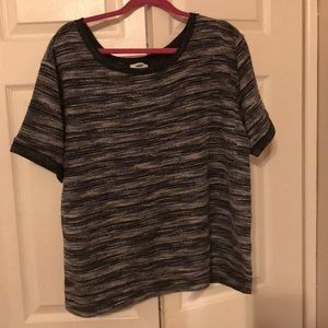 Old navy blue and white knit top